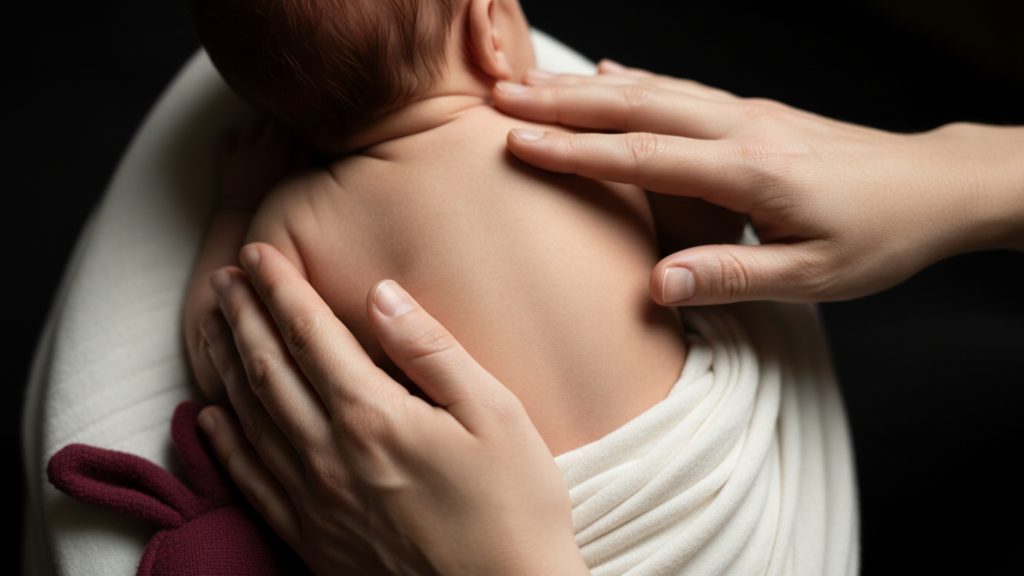 Maniobra de masaje terapéutico en la espalda.